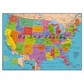 United States of America 1000 Piece Map Jigsaw Highways Rivers Capitals