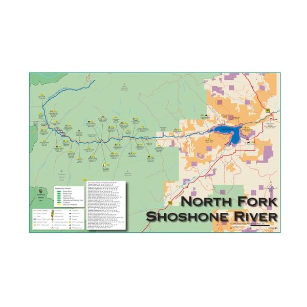 North Fork Shoshone River 11x17 Fly Fishing Map