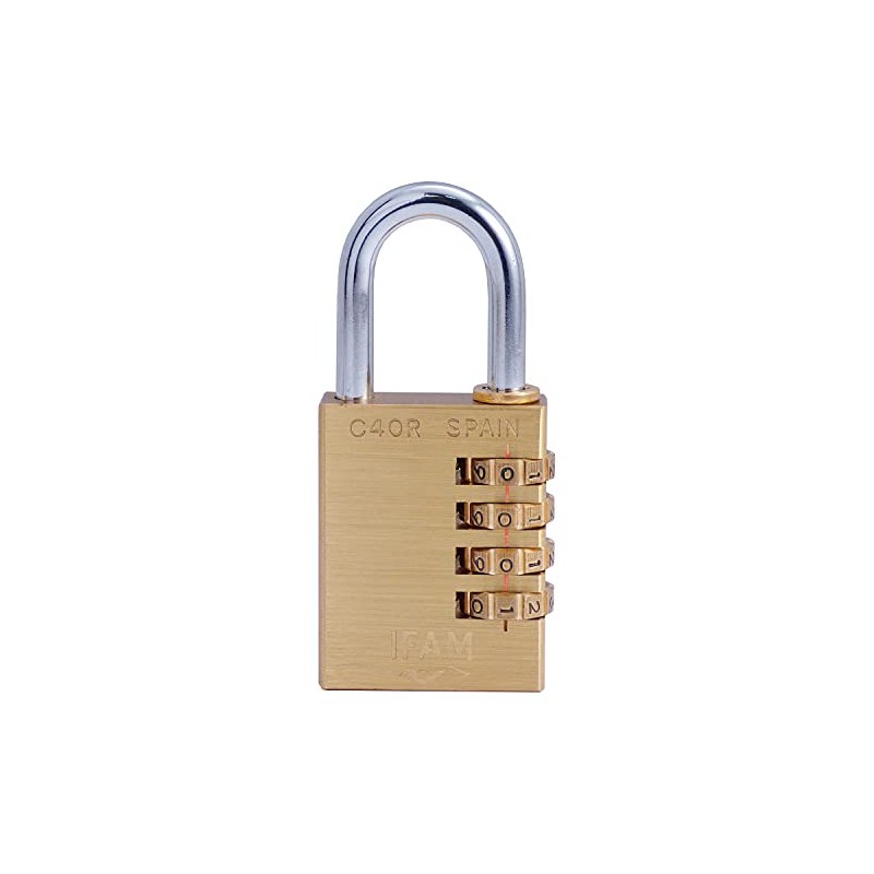 Ifam 619 C40R Combination Lock, Brass
