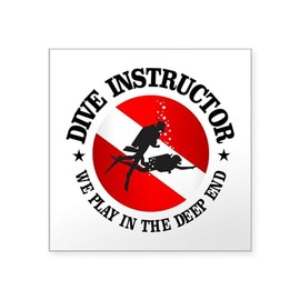 CafePress Dive Instructor (Deep End) Sticker Square Bumper Sticker Car Decal