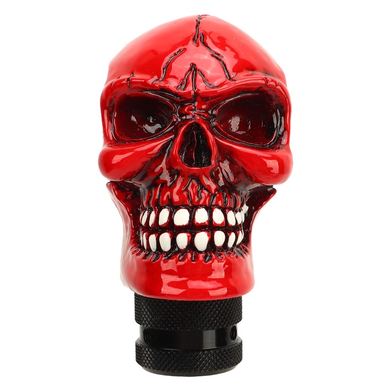 Skull Gear Shift Knob Red Universal Skull Head Resin Shift