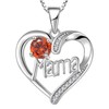YL Mama Necklace 925 Sterling Silver Cut 12 Birthstones Cubic