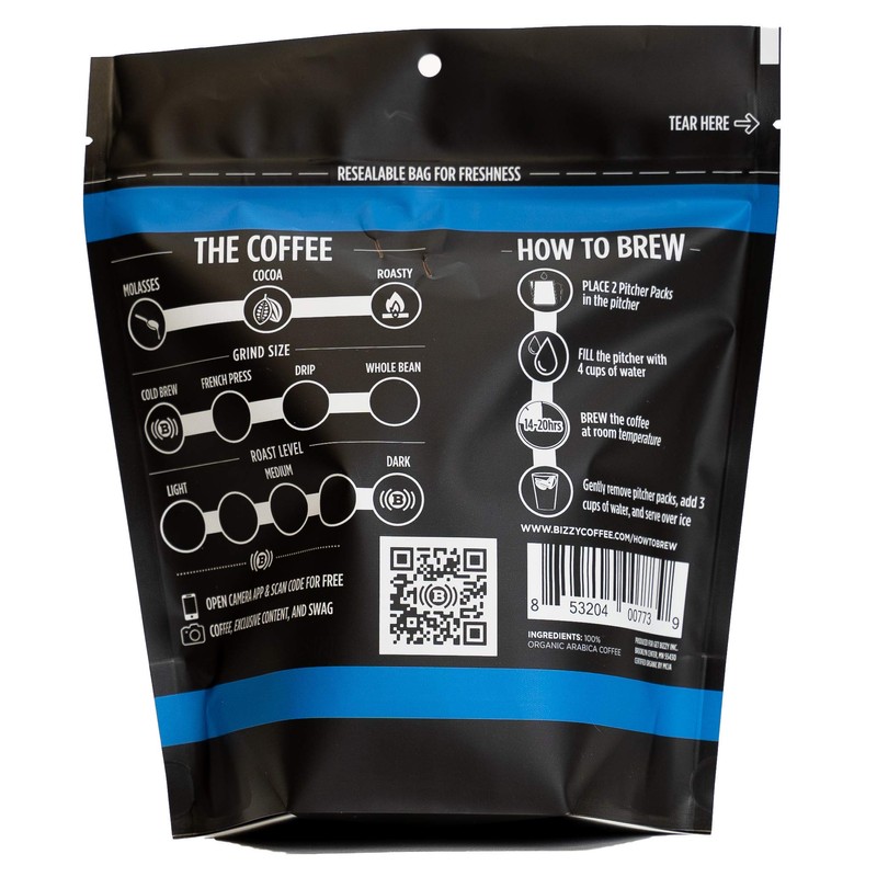 Bizzy Organic Cold Brew Coffee | Dark & Bold Blend