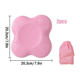 Abiyou Yoga Knee Cushion, Set of 2, Non-Slip Yoga Knee Pad, Non-Slip Knee Pad Mat, Yoga Knee Pad, Yoga Accessories, Knee Pad Mat Set, Sending Drawstring Storage Bag, for Pilates (Pink)