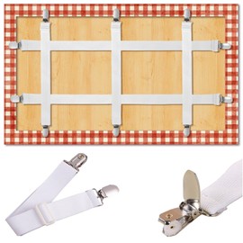 Table Cloth Clips Hidden Strap 5 Pack, Adjustable Elasticity Picnic Tablecloth Holder Clip Indoor Outdoor Large Cover Clamp for Thick Tables Party Wedding Restaurant Camping Essential Accessories