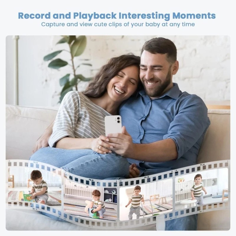 ieGeek 2K Split-Screen Baby Monitor,5" WiFi Audio Baby Monitor with