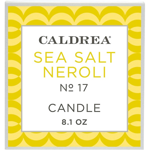 Caldrea Candle, Made with Essential Oils, 45 Hour Burn Time, Sea Salt Neroli Scent, 8.1 oz, 8 Ounce