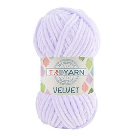 Troyarn Velvet Chenille Baby Blanket Yarn Amigurumi Yarn for Crocheting and Knitting Super Bulky 100 gr (132 yds) (10115 - Lilac)