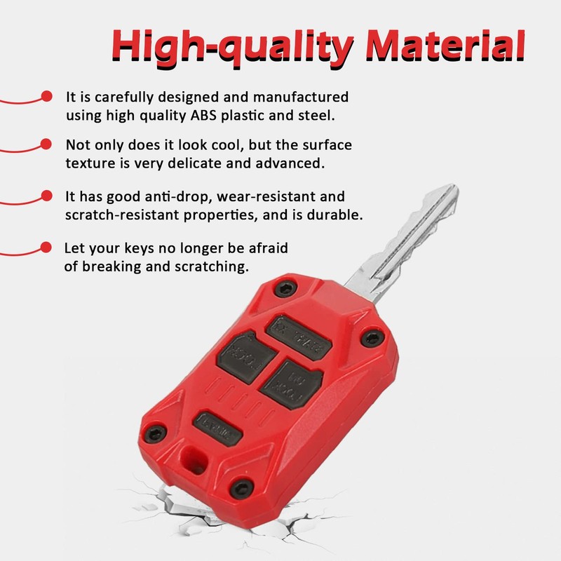 USSKYBOY Injection Molded Key Fob Cover Accessories for Jeep Wrangler