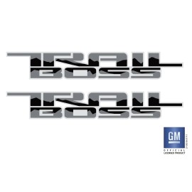 EmblemsPlus Chevy Silverado Black/Silver Trail Boss Bedside Decals 2019-2025 Set of 2