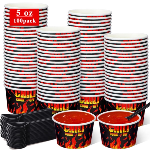 RimCereal 200 Pcs 5 oz Chili Cook Off Party Decorations