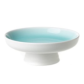 Kelendle Ceramic Footed Bowl Round Pedestal Bowl Decorative Fruit Dish Holder Dessert Display Stand for Kitchen Counter Centerpiece Table Decor Serving Fruit Tray
