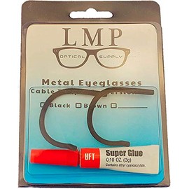 LMP Optical® Cable Temple Retrofit Kit Includes Glue Fine Sandpaper & Instructions Universal Fits Most Metal Frames 1.3mm (1 Pair, Brown)