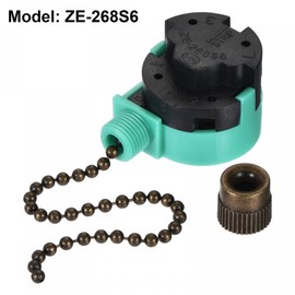 sourcing map Pull Chain Switch 3 Speed 4 Wire Replacement for Ceiling Fan Lamp Light Green Bronze