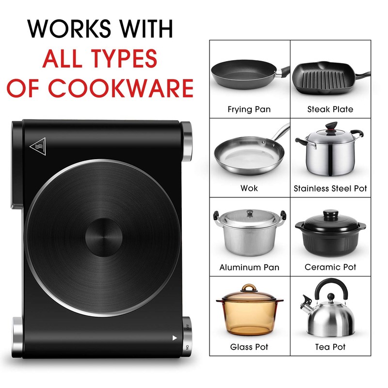 CUSIMAX Electric Burner Hot Plate for Cooking Cast Iron hot