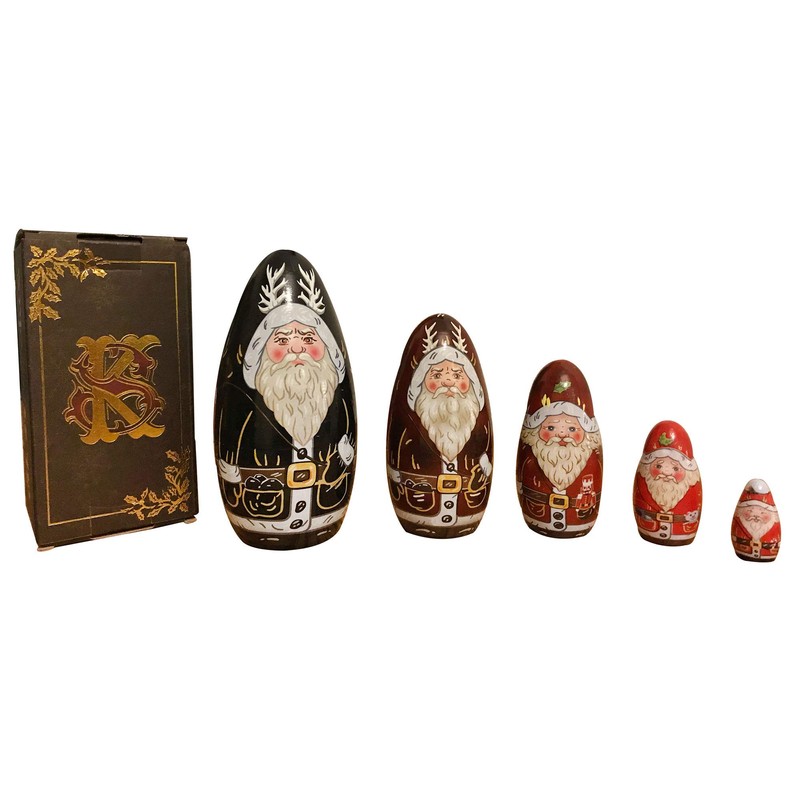 Krampus christmas russian dolls traditional large handmade wooden christmas babushka