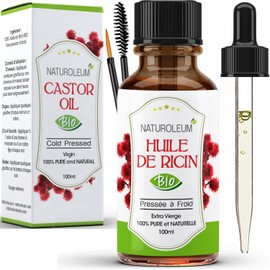 Organic Castor Oil Cold Pressed Pure and Natural Care for Hair, Eyelashes, Nails, Skin, Beard (100 ml)