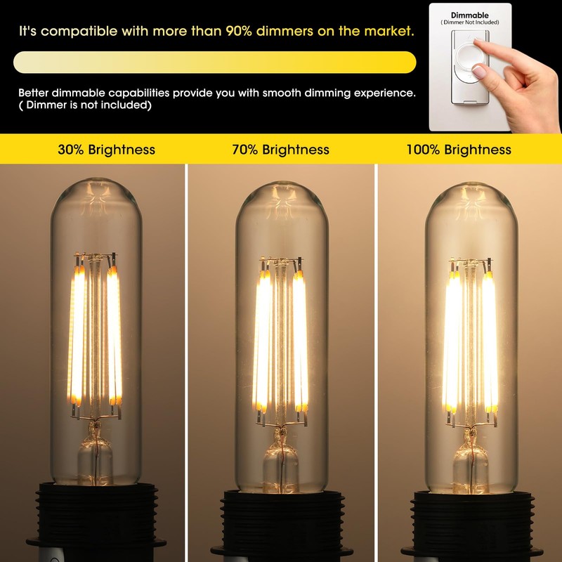 Gozelux Dimmable E26 LED Bulb 6W Equal 60 Watt Warm