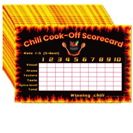 Tkifoda 25 Pcs Chili Cook Off Scorecard, Score Sheets, Score Pads, Voting Cards for Chili Cook Off Competition, Chili Cook Off Supplies