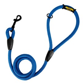 Classic Training Dog Lead, Nylon Cord Rope, Made in Spain, for Small Medium Large Dogs. 120CM. Blue