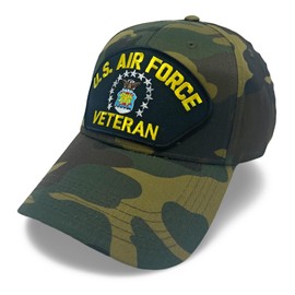 Infinite Hats US Air Force Veteran Patch Adjustable Baseball Cap (Camo)