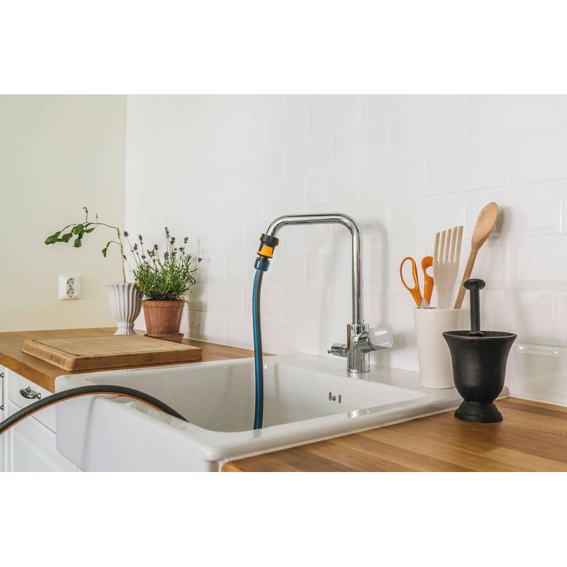 Fiskars Hose Connection, with Stop Mechanism, SoftGrip Contact Points, Universal
