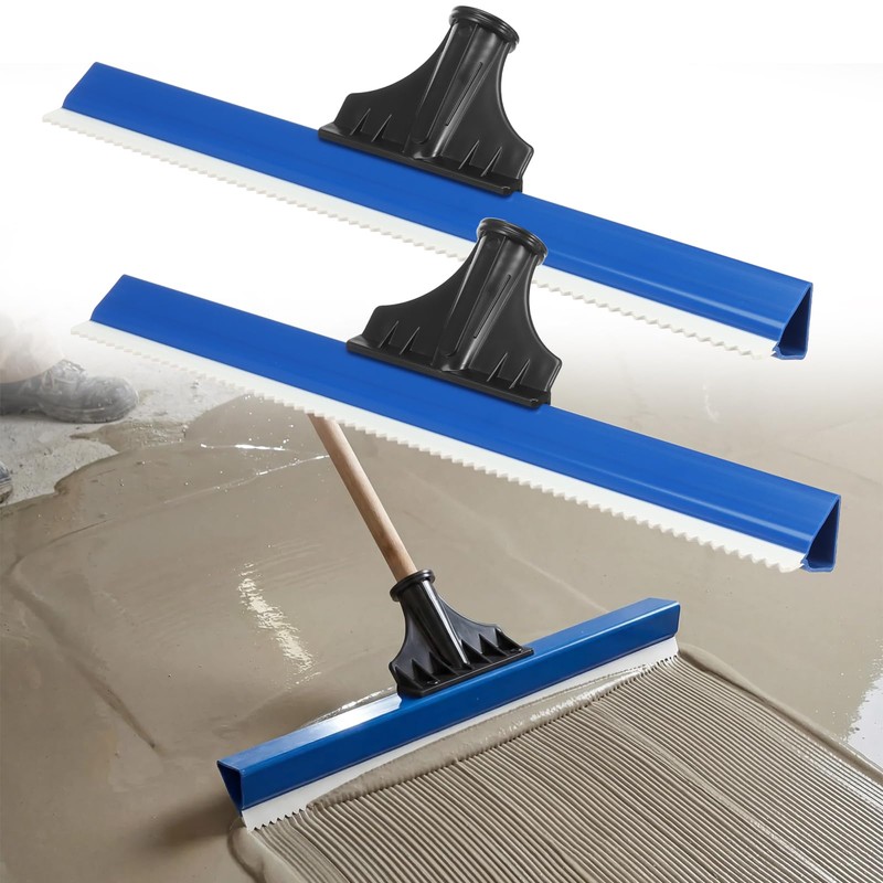 2 Pack 16 Inch Epoxy Floor Squeegee, Notched Squeegee for