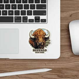 Buffalo New York Sticker Travel Weatherproof Souvenir Decal Vinyl Small Waterproof for Water Bottle Mug Passport Notebook Laptop Computer Phone Car Stickers Size 4" ID44990