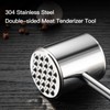 MAXCOOK Meat Tenderizer, 304 Stainless Steel Meat Hammer with Wood