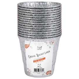 (15 Pack) Grease Bucket Liner Compatible with Pit Boss Grills 67292 Foil, Oklahoma Joe's 9518545P06, Rec Tec Large Bucket & Other Grill Bucket Accessories l 6.3” x 6.0” l Disposable Aluminum