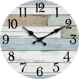 KECYET Wall Clock Battery Operated 18 Inch Large Silent Non Ticking Coastal Design Country Rustic Retro Decorative for Bathroom Kitchen Living Room Bedroom