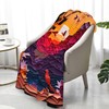 E-RIDES 76x100CM Small Flannel Blanket, Sunset Flying Bird Blanket for