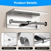 Double Toilet Paper Holder with Shelf, Wall Mount Tissue Roll