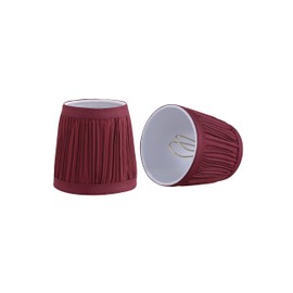 Aspen Creative 51523-2, Mushroom Pleated Transitional Clip-On Chandelier Shade in Rich Red, 3" Top x 4" Bottom x 4" Slant, Set of 2