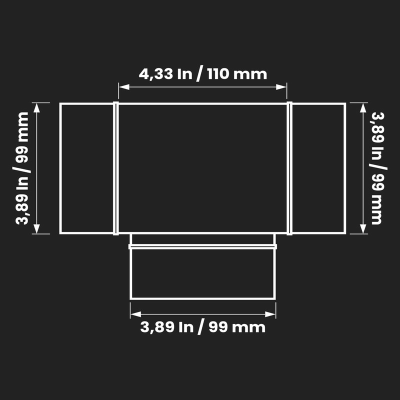4" Inch Pack of 2 Plastic White 3 Way T