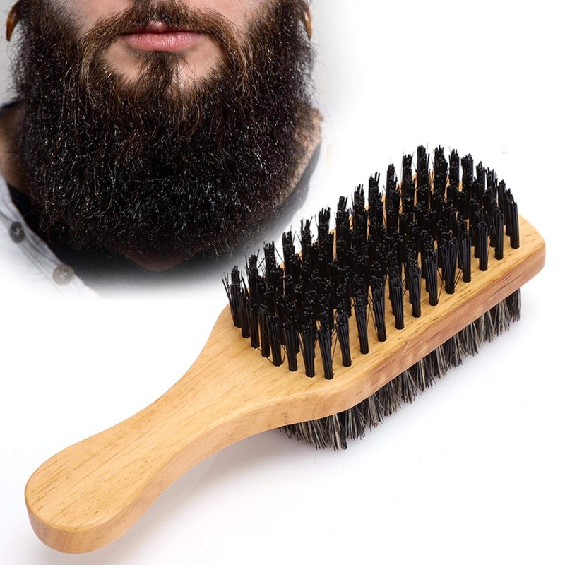 Cepillo de madera para barba de bigote, cepillo de barba