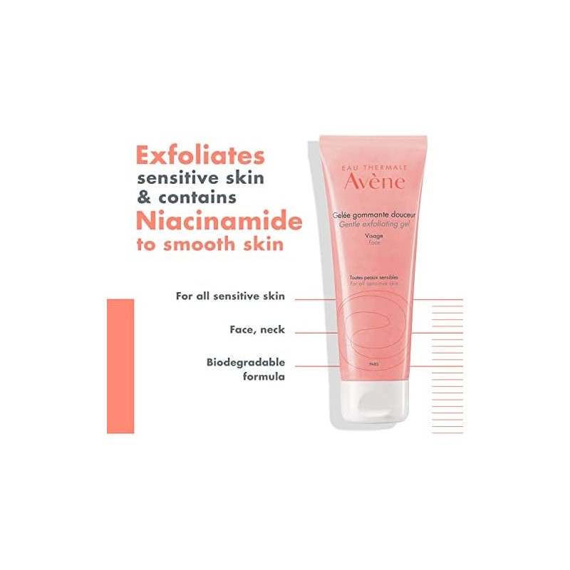 Avene Gel Exfoliante Facial Suave, Piel Sensible, 75ml