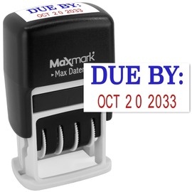 MaxMark Self-Inking Rubber Date Office Stamp with Approved Phrase Blue Ink & Date RED Ink (Max Dater II), 12-Year Band