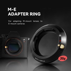 TTArtisan M Mount Lens to Z/R/L/E/GFX/X1D/FX Mount Camera Lens Adapter (M-E Adapter, Black)
