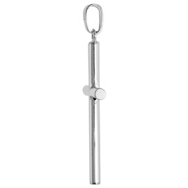 Sterling Silver Large Plain Cross Pendant for Men and Women 4mm Tubular High Polished 2 1/4 inch