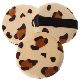 Minkissy 3pcs Facial Makeup Puff Soft Leopard Print Powder Puff for Home Beauty Salon Save Powder Random Color