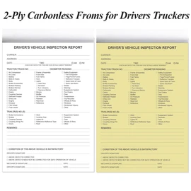 (10-Pack) Detailed Driver's Vehicle Inspection Report Book Format, 2-Ply Carbonless, 31 Sets of Forms per DVIR Log Book for Truck Drivers, 5.8" x 8.3"