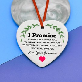 Christian Religious Gift for Godchild Religious Ceramic Hanging Christian Gifts for Women Men Kids Religious Gift from Godmother Baptism Gifts First Communion Gifts for Godson Goddaughter Godchild