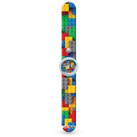 Watchitude: Slap Watch - Build Up - Brick Pattern, Kids Analog Watch, Water Resistance, 9" Silicone Slap Band, Interchangeable Face, Girl/Boy, Ages 5+