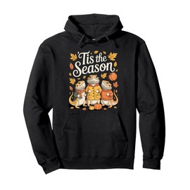 Tis The Season Bearded Dragon Fall Autumn Pumpkin Beardie Pullover Hoodie