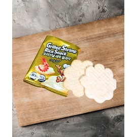 Han Maru Grilled Shrimp Rice Snack, Original Flavor, Korean Snacks, 24 Individual Packs