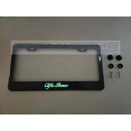SIGNWERKZ Glowing Alfa Romeo Carbon Fiber Printed Stainless Steel license Plate Frame