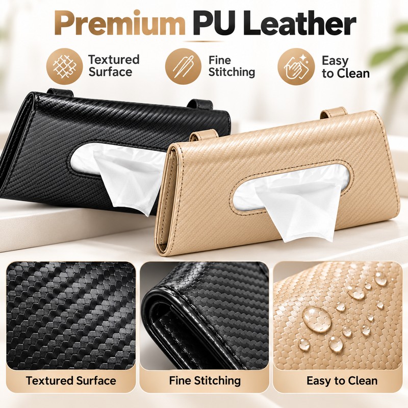 Car Sun Visor Tissue Holder for Easy Access – Microfiber