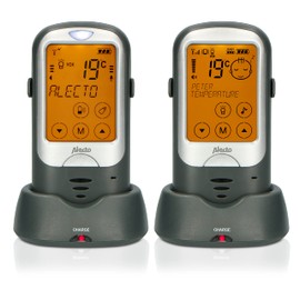 Alecto DBX68GS - Babyphone - Babyfon mit 1km Reichweite - Wiederaufladbare Eltern-Baby-Einheit - Touchscreen - Anthrazit/Schwarz