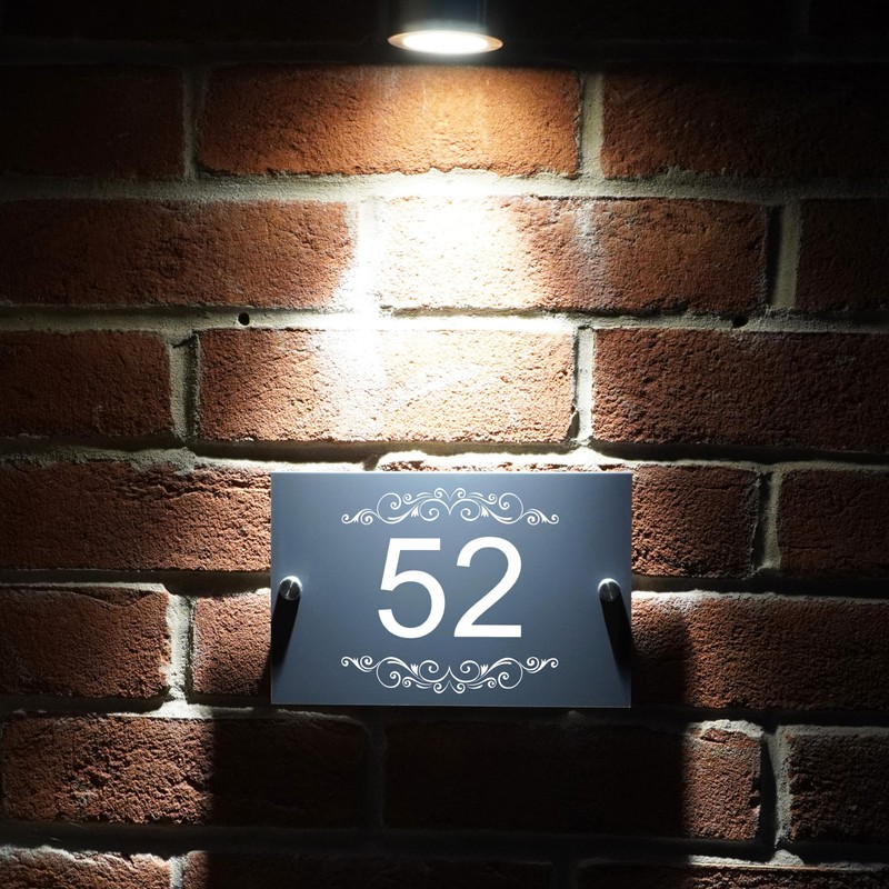 Badgemaster Modern Anthracite House Number Sign Plaque Stainless Steel Standoffs